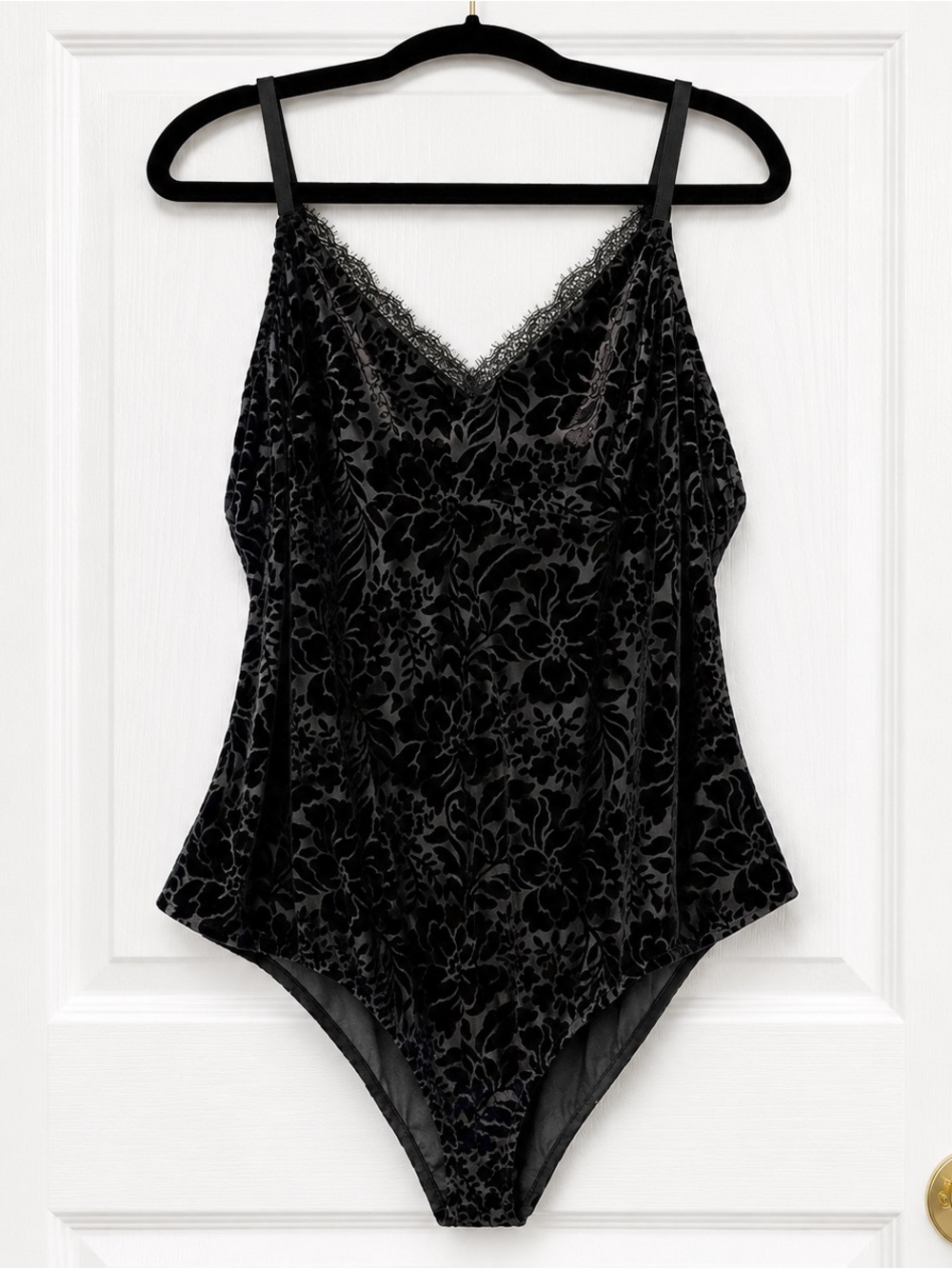 TORRID Black Burnout Velvet Floral Bodysuit